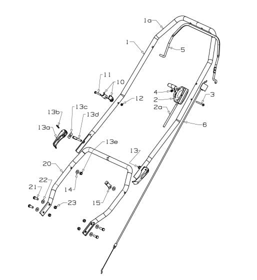 Handle Assembly for Masport 625AL (2019 May 465774) Mower