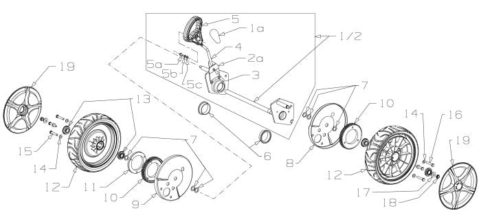 Wheel Assembly for Masport 800ST (2022 Sep 479987) Mower