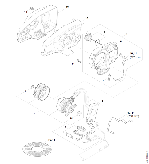 Electric Motor, Motor Housing Assembly for Stihl HTA 66 Pole Pruner