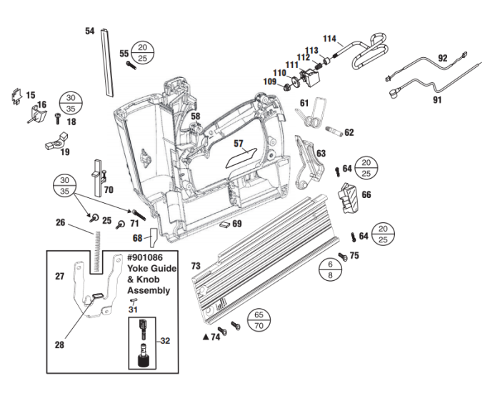 Handle Left Assembly  fits Paslode IM50 Nail Gun