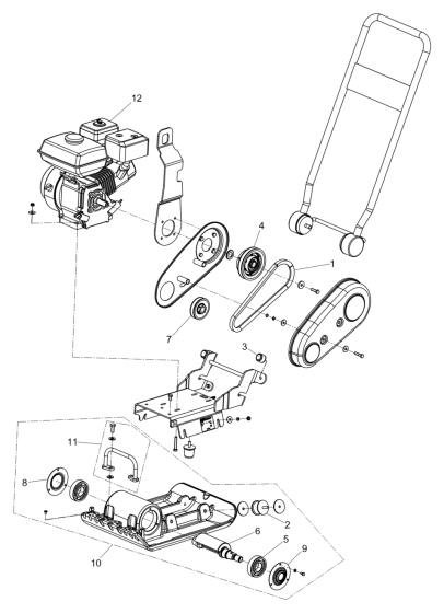 Main Assembly for Wacker MP12 Forward Plate Compactor