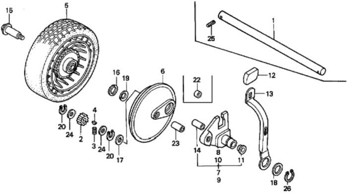 Rear Wheel for Honda HRG536C1 - PDEA Lawn Mower