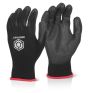 Elasticated Wrist PU Coated Glove (Black) - Size: Medium