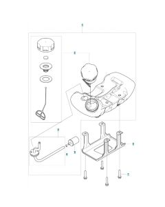 Fuel Tank Assembly for Husqvarna 143RST Brushcutter