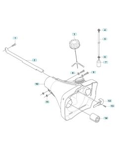 Fuel Tank Assembly for Husqvarna 343FRM Brushcutter