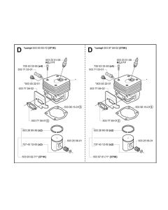 Cylinder, Piston Assembly for Husvqarna 375K Disc Cutter