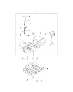 Fuel Tank Assembly for Husqvarna 525 LST Mark II Brushcutter