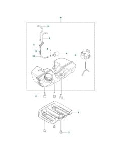 Fuel Tank Assembly for Husqvarna 525RX Mark II Brushcutter