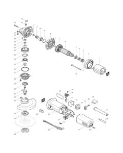 Complete Assembly for Makita 9558NB Angle Grinder