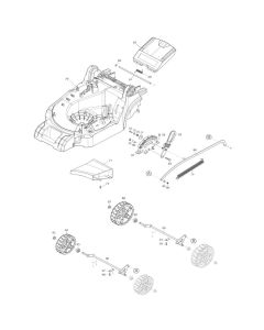 Deck, Wheel Assembly for Makita DLM382 Mower