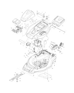 Battery, Motor Assembly for Makita DLM431 Mower