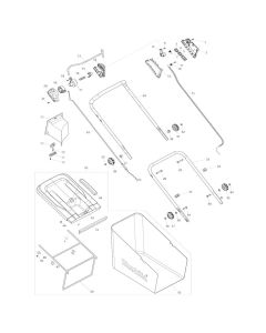 Handle, Grass Catcher Assembly for Makita DLM460 Mower