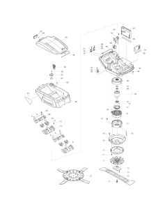 Battery, Motor Assembly for Makita DLM532 Mower