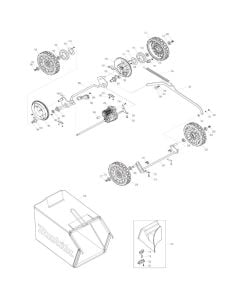 Grass Catcher, Wheel Assembly for Makita DLM533 Mower