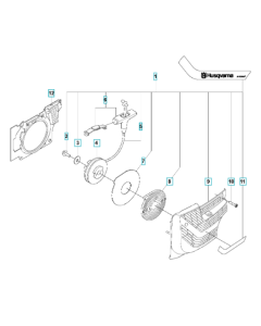 Starter Assembly for Husqvarna K1270 Rail II Disc Cutter