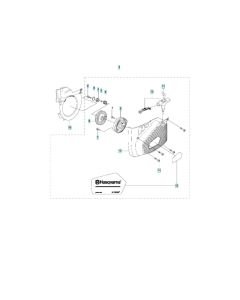 Starter Assembly for Husqvarna K970 Chain III (2-Bolt) Concrete Cutter