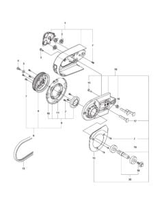 Belt Guard, Pulley 16" Assembly for Husqvarna K970 SmartGuard Disc Cutter