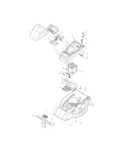 Battery, Motor Assembly for Makita LM381D Mower