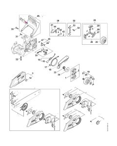 Clutch, Chain brake Assembly for Stihl MS 172 Chainsaw.