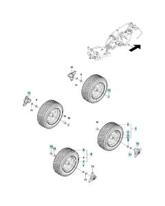 Wheel Assembly for Husqvarna R 112iC Ride-On Mower