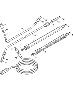 Spray Gun, Spray Lance/ Wand (05.2007)for Stihl RE 117, RE 127, RE 127 PLUS Cold Pressure Washers.