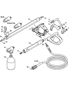 Spray Gun, Spray Lance/ Wand for Stihl RE 118, RE 128 PLUS  Cold Pressure Washers.