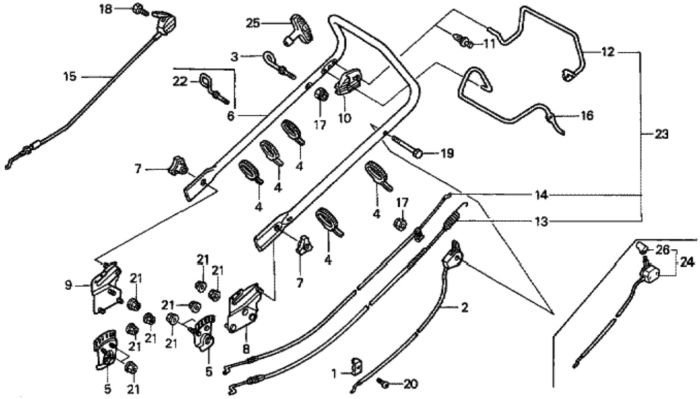 Handle Pipe for Honda HRG536C1 - PDEA Lawn Mower