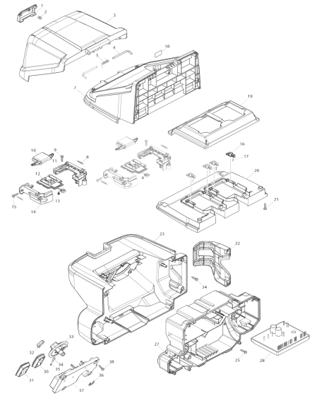 Battery, Cover Assembly for Makita HW001G Pressure Washer