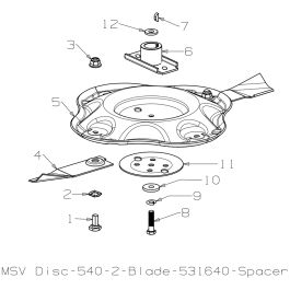 540mm Disc Blade Assembly for Masport 800AL SP 2018 Oct Mower | L&S ...