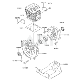 Cylinder /Crankcase for Kawasaki KGT27C String Trimmers | L&S Engineers