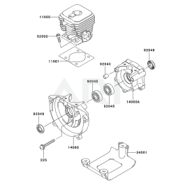 Cylinder / Crankcase for Kawasaki KTR27A String Trimmers | L&S Engineers