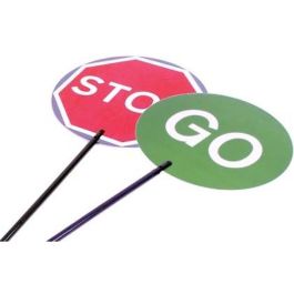 Stop and Go Lollipop Pole, Double Sided Class 2 Reflective 620mm Dia.