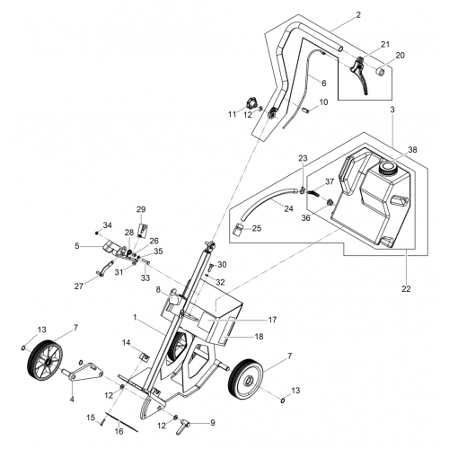 Cart Assembly Assembly for Wacker BTS635 Cut-off Saw 