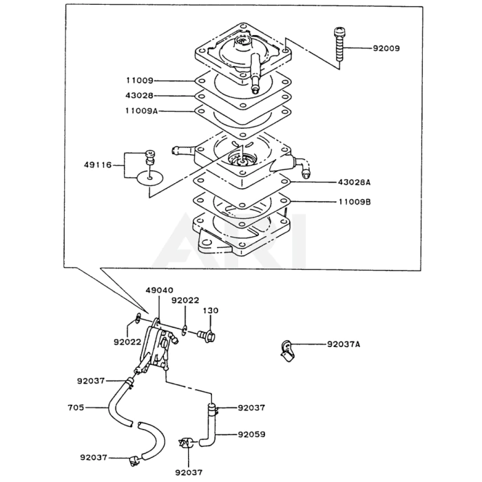 Fuel Tank Fuel Valve For Kawasaki Fc4v Engine L S Engineers