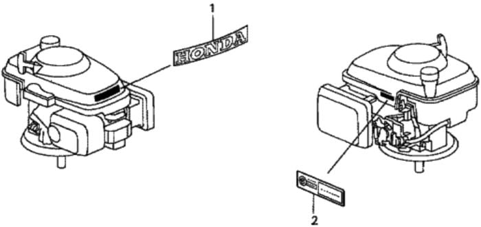 Label for Honda HRG536C1 - PDEA Lawn Mower