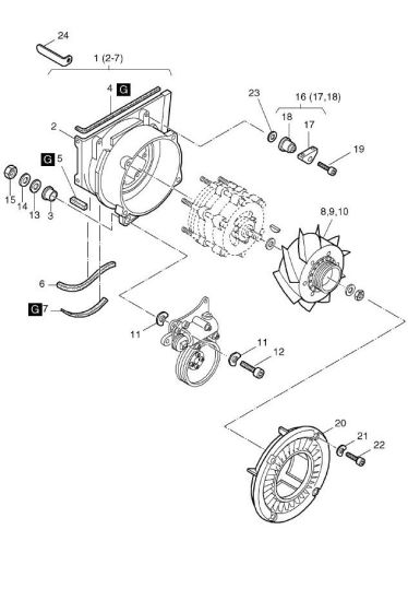 Blower Assembly for Hatz 2L40 Diesel Engine