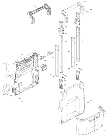 Handle, Housing Assembly for Makita HW001G Pressure Washer