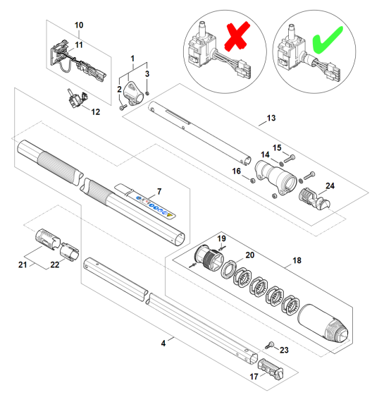 Drive Tube (⇤ 443442002) Assembly for Stihl HTA 86 Pole Pruner