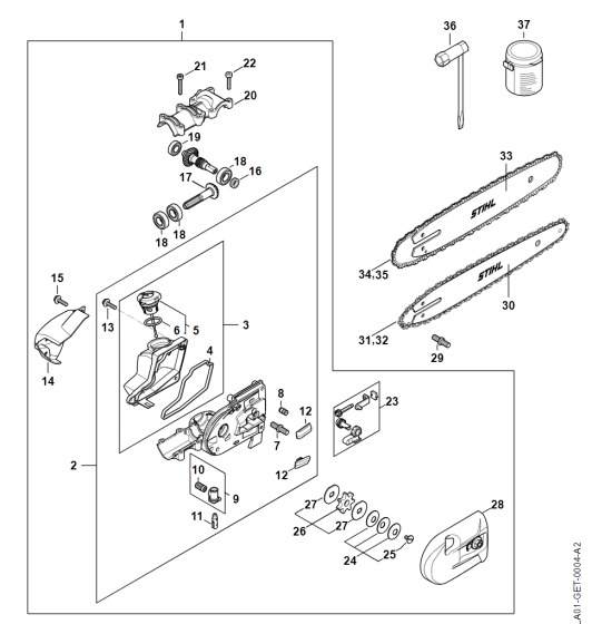 Gear Head Assembly for Stihl HTA 135 Pole Pruner