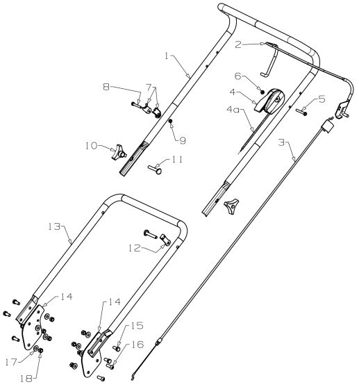 Handle Assembly for Masport 200ST (2015 Sep 48380) Mower