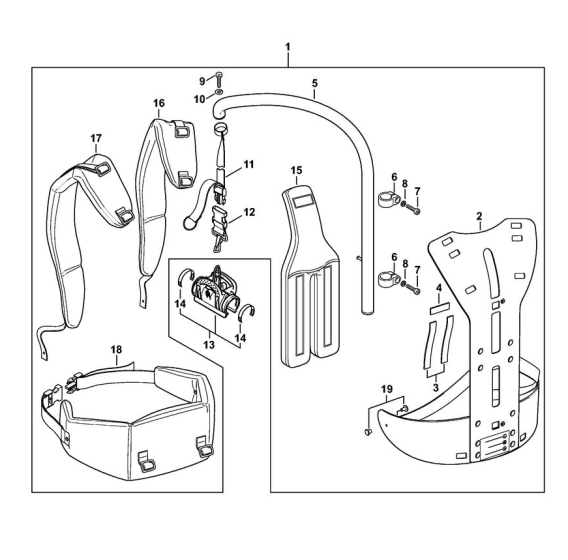 Back Mounted Support System RTS for Stihl HTA 135 Pole Pruner