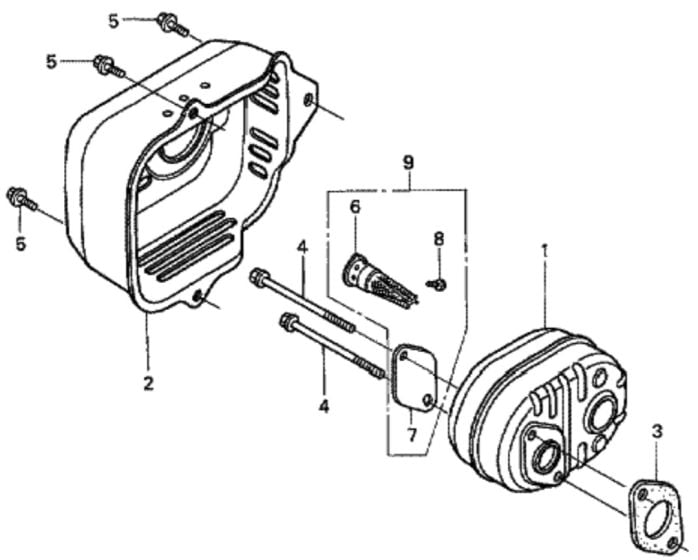 Muffler for Honda HRG536C - SDF Lawn Mower