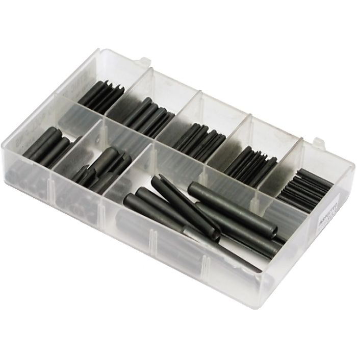 Metric Spring Roll Pins, Sizes 2.58x55mm, Assorted Mini Box (160