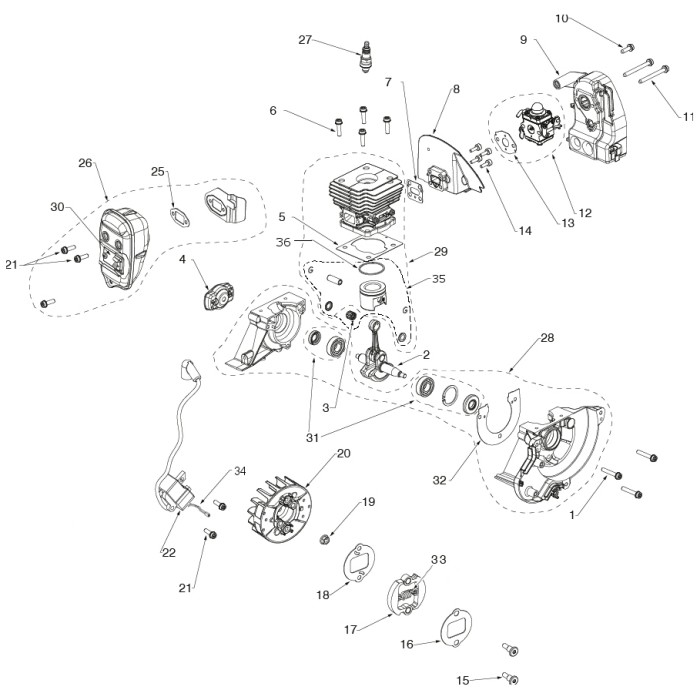 Engine for Husqvarna 129Rj Brushcutters L&S Engineers