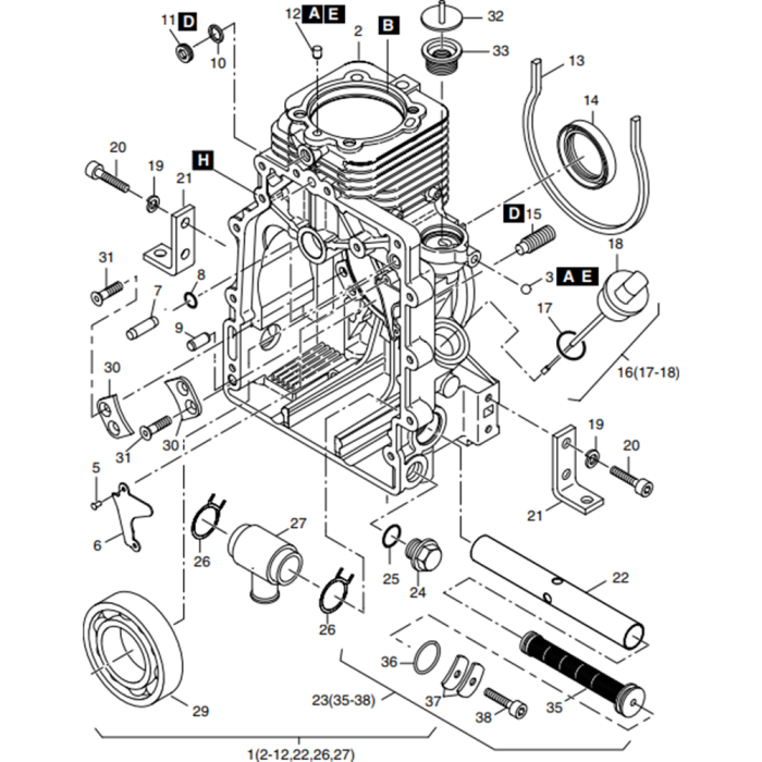 Crankcase Assembly For Hatz 1B30 Engine | L&S Engineers