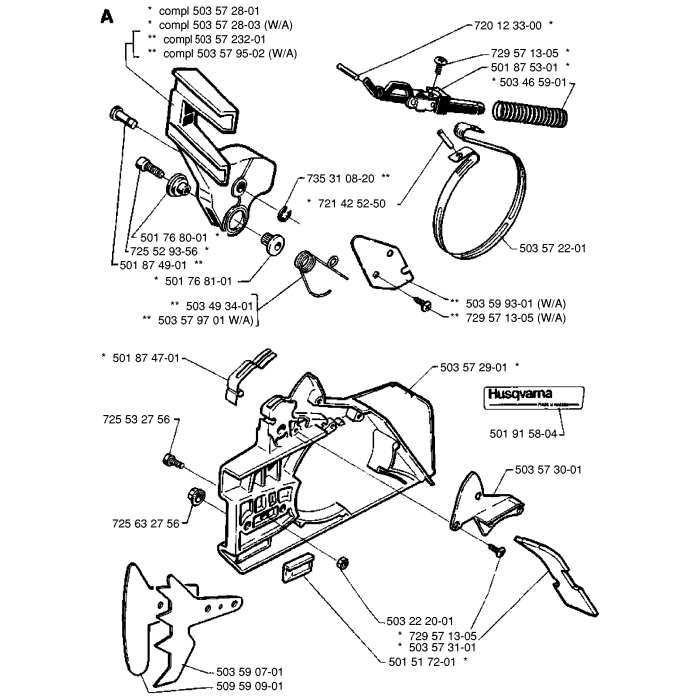 Chain Brake Assembly For Husqvarna 266 Chainsaws | L&S Engineers