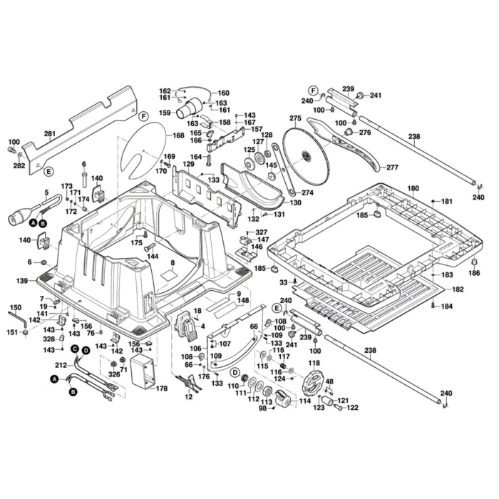 Table Saw Assembly For Bosch Gts 10 Xc Diagram 3 L S Engineers