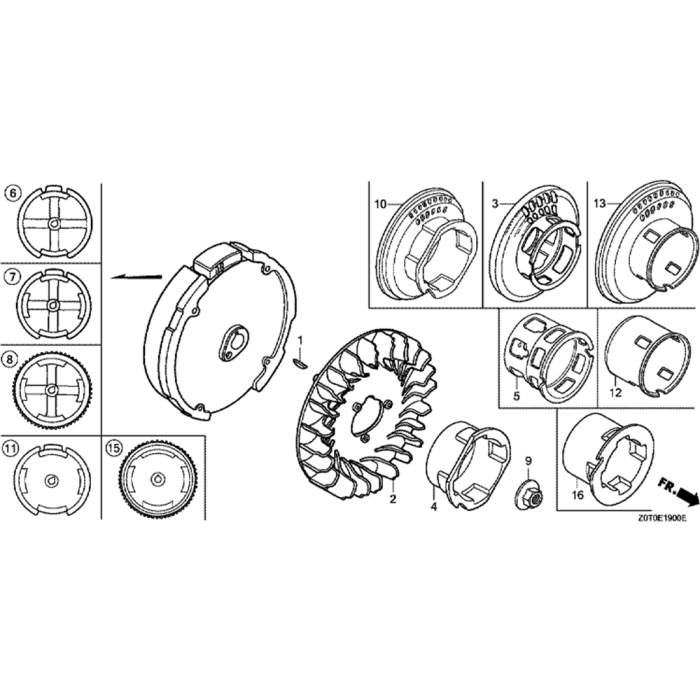 Flywheel Assembly For Honda Gx160t2 Gcbrt Engines L S Engineers