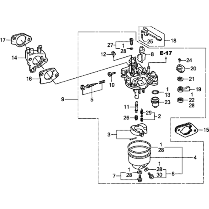 Carburetor Assembly for Honda GX390H1 (GCAFH) Engines | L&S Engineers