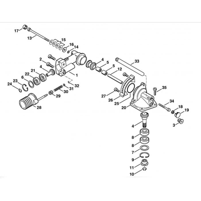 Angle Drive 0° - 90° (24.2005) Assembly for Stihl HL75 Long Reach ...